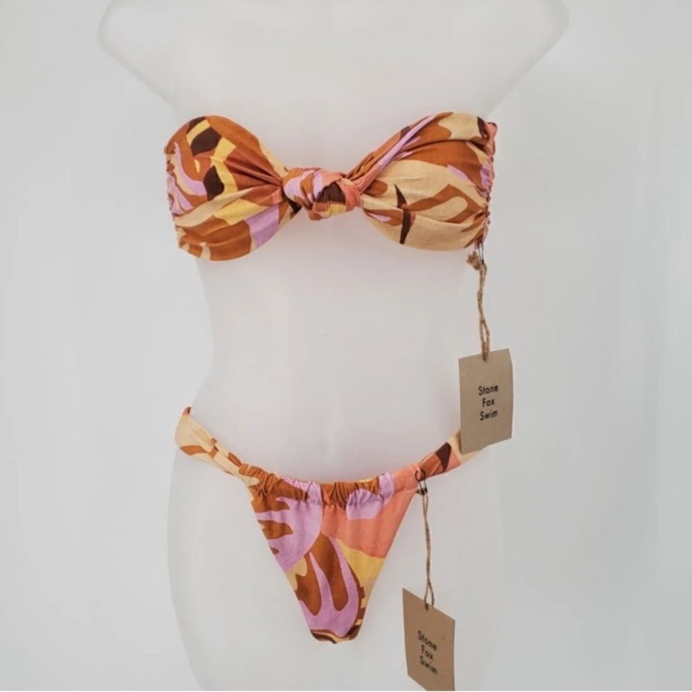 Free People X Stone Fox Lele And Bijo Swim Tropical Bikini Set - Picture 3 of 7